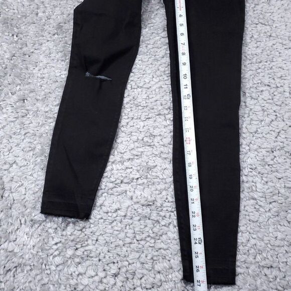 Spanx Vintage Distressed Ankle Skinny Jeans Black Pull On Denim Legging Size XS - Picture 11 of 12
